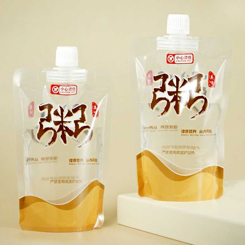 一次性五谷杂粮粥稀饭自立吸嘴袋便携袋液体吸嘴自立豆浆包装袋