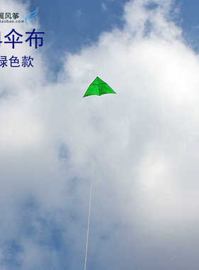 544软伞布碳素杆风筝批发 王侉子伞布三角风筝 草绿色展翼风筝
