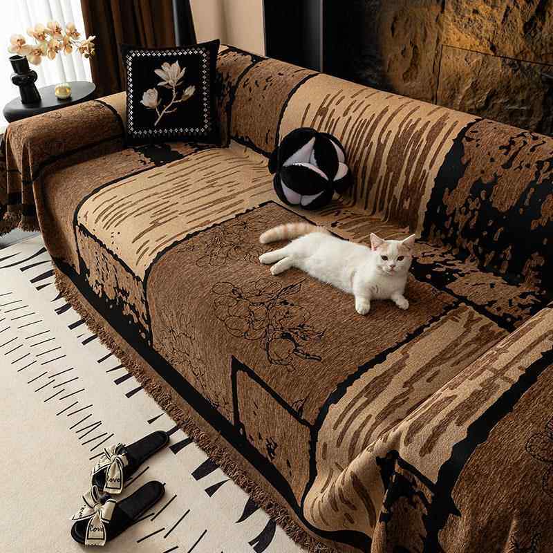 HHD款沙发盖布四包季通用复古古风新沙发巾一整张全沙中发套罩沙