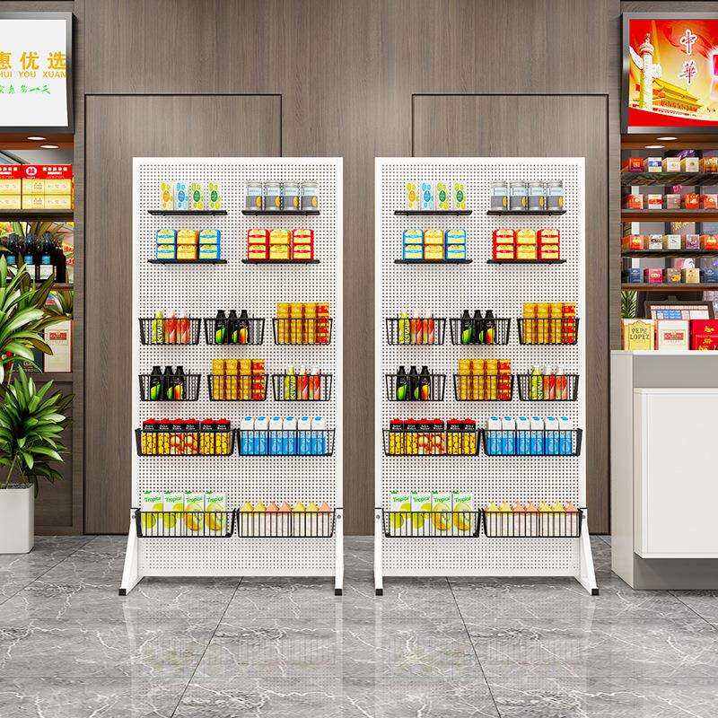 落地洞洞板带轮子饰品展览挂货架五金工具置物架收纳配件