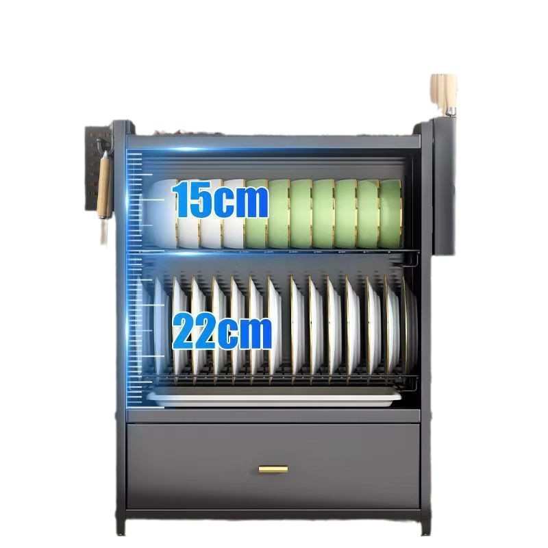 新款厨房碗柜置物架碗架家用多功能台面防尘碗碟收纳架碗筷沥水架