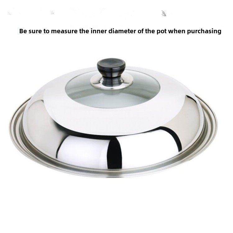 不锈钢可视锅盖 炒锅锅盖不锈钢钢化玻璃组合锅盖多功能电热锅盖