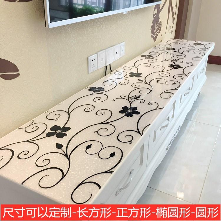 Y8Z电视柜垫子PVC桌布防水茶几垫软玻璃塑料花纹桌垫长方形盖布田