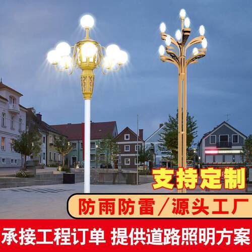广场杆灯道路led玉兰灯8米10米12米市政工程景观中华灯超亮户外