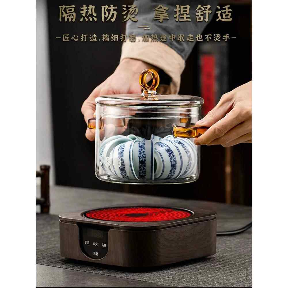 玻璃消毒锅洗茶具盆电陶炉煮茶器壶洗茶杯容器茶洗可加热煮茶杯器