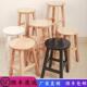 椅北欧实木凳高凳子高脚酒橡吧用木头圆凳家子胶北欧加固木椅子原