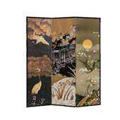 法式 中古花鸟屏风隔断客厅现代简约可移动办公室玄关卧室遮挡折屏