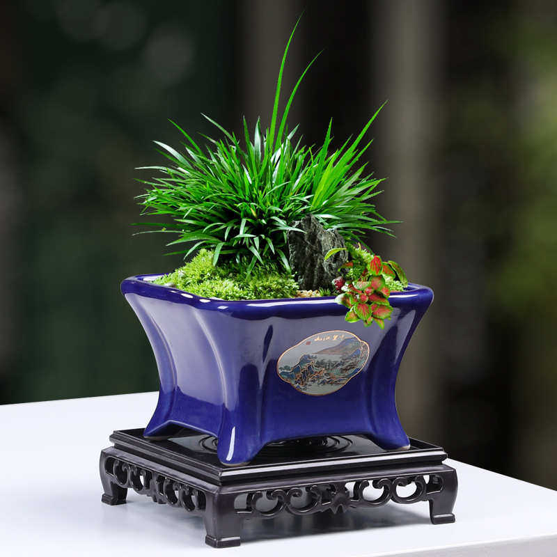 复古陶瓷花盆客厅桌面文竹蝴蝶兰君子兰盆栽多肉绿植造景大口径盆,鲜花速递/花卉仿真/绿植园艺,花盆,淘宝优惠券,粉丝福利购,淘宝优惠卷