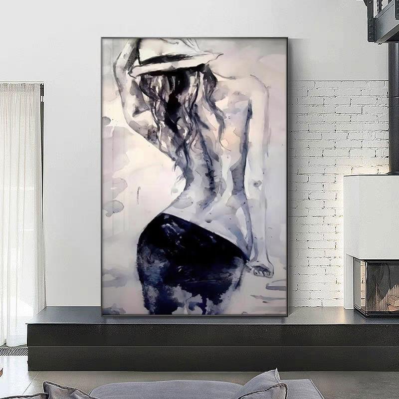 现代身姿美女卧室床头装饰画工作室房间小酒馆壁画宾馆艺术墙挂画
