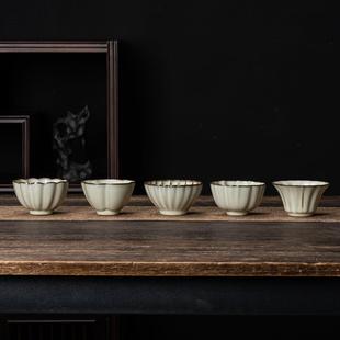 高端主人杯汝窑单杯女品茗杯功夫茶具家用个人专用杯陶瓷复古茶杯