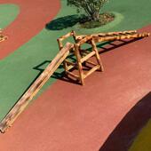 幼儿园户外碳化木攀爬架感统训练16件安吉儿童木质游戏体能平衡板