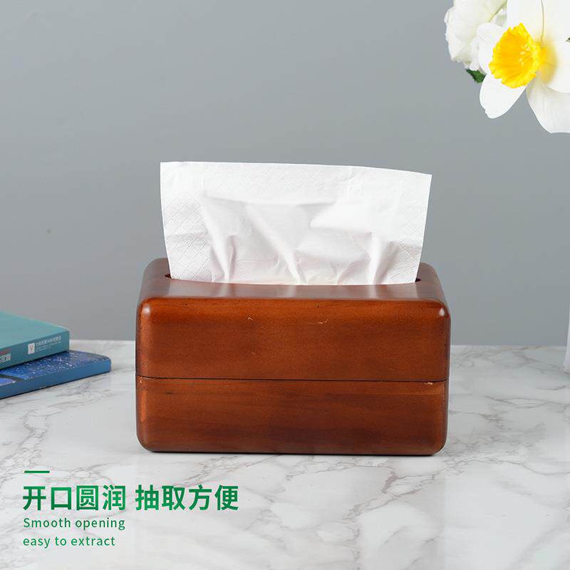 现货木质纸巾盒实抽纸盒客厅茶几办公桌餐巾纸收纳木纸巾环保材