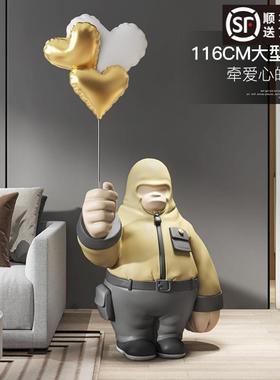 猩猩客厅大型落地摆件家居饰品大理石沙发电视柜旁边乔迁新居礼品