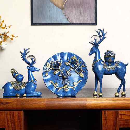 上客厅酒柜摆件欧式鹿家居房间桌面的装饰品创意现代福k7/X4iVT简