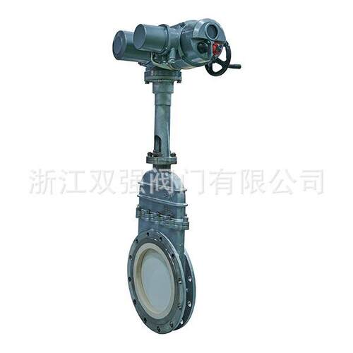 双强PZ973TC-10CDN250全衬陶瓷耐磨刀闸阀矿渣对夹式耐磨电动闸阀