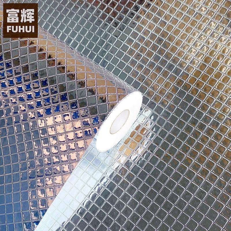 银色格子厨房防油贴纸防火耐高温墙贴防水防潮橱柜自粘灶台锡箔纸