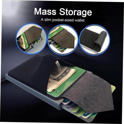 Rfid Smart Wallet Card Holder Metal Thin Slim Men Women Wall