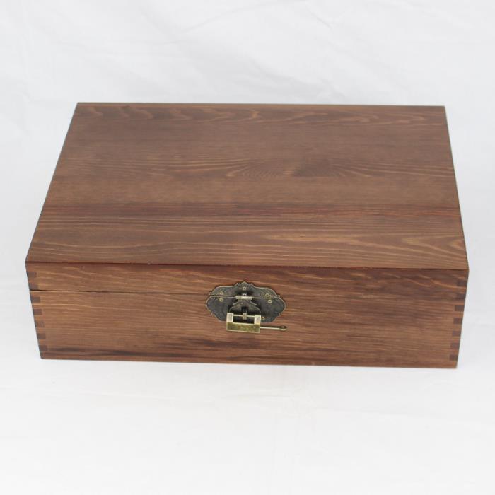 正品包邮z akka复仿古木质化妆品带锁盒收纳整理盒 古首饰木盒证