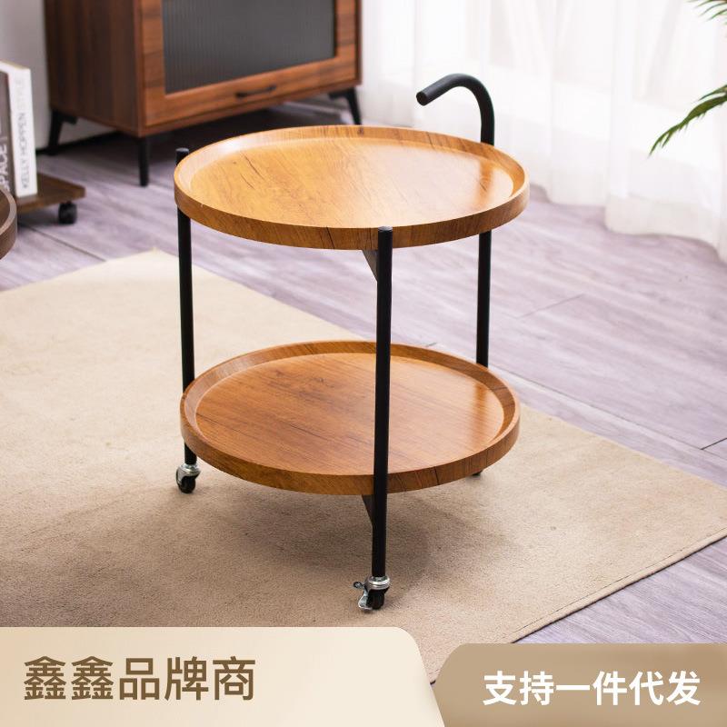 氛围感桌子置物架带滚轮餐车家用客厅沙发边几可移动小茶几小推车