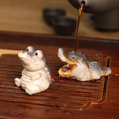 Crocodile ornament小鳄鱼园林摆件可养茶玩茶桌面装饰品茶具配件