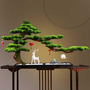 新中饰式松迎仿真盆景绿MB00292植客厅酒店家居玄关装品软装创客