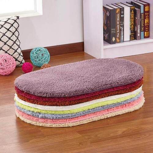 Solid color lamb wool oval carpet纯色羊羔绒椭圆形地毯