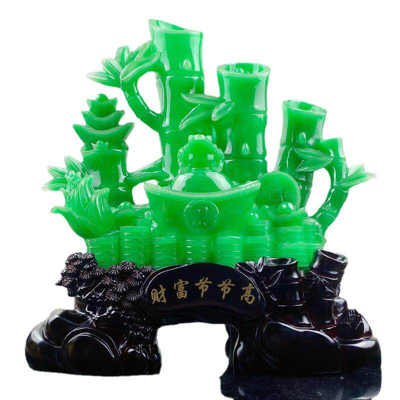 招财摆件树脂仿玉财富节节高竹子摆件创意商务公司开业开张送礼
