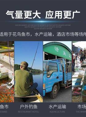 MPQ气流氧泵鱼缸增氧直泵养鱼功打MPQ氧增氧机12V气泵大率打氧机
