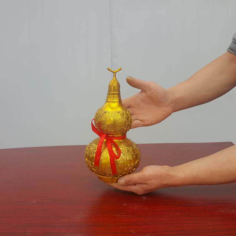纯铜葫芦摆件黄铜铸造葫芦 铜器办公室客厅工艺礼品摆饰礼品开盖