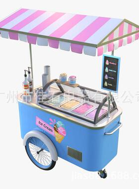 厂家供应 雪糕流动手推车 gelato cart 110V 户外冰淇淋餐车