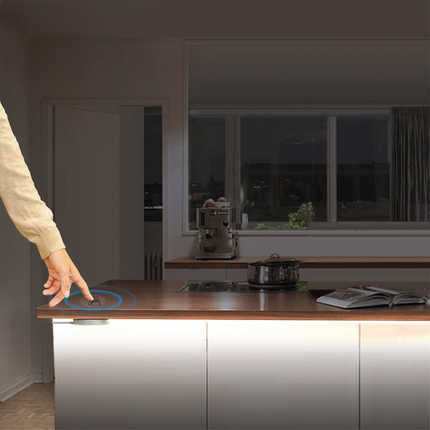 COB硅胶套管灯带隔板手扫触摸调光开关高亮LED霓虹灯带24V橱柜灯