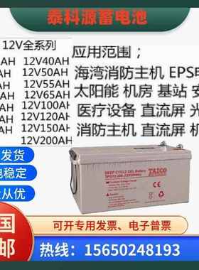 TAICO泰科源蓄电池FM/TP/TPG/12V7A9A17A24A38A65A100AH通讯/机房