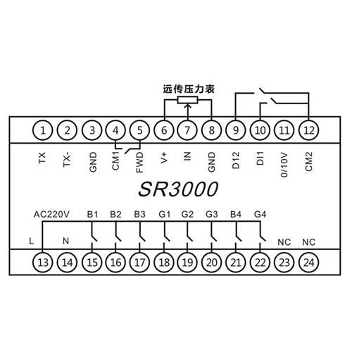 变频恒压供水控制器仪SR3000A一拖二三四1控2345智能定时休眠水泵