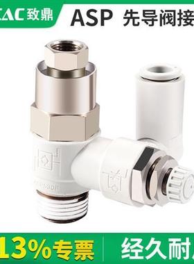 先导式调速阀ASP330F/530F/630F气控单向阀01-06S/08S诱导止回阀