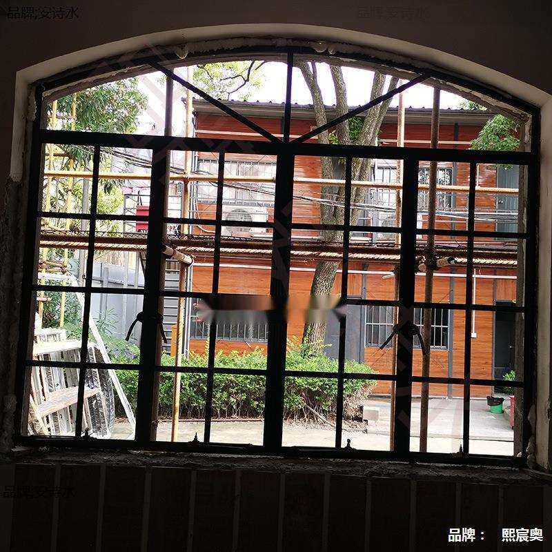 老钢窗铁艺格子钢化门窗复古玻璃老式钢窗门窗老洋房别墅门窗