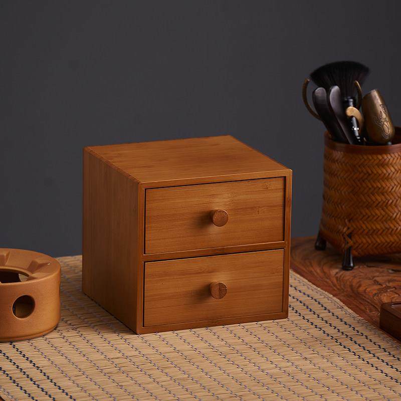 竹制抽屉式桌面收纳盒储物柜创意迷你卧室首饰盒防尘茶叶收纳箱,收纳整理,桌面收纳盒,淘宝优惠券,粉丝福利购,淘宝优惠卷