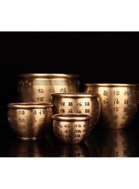 直销新款古韵斋 铜缸摆件黄铜水缸办公室摆件客厅米缸聚宝盆家居