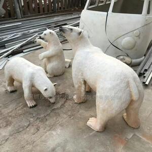 深圳厂家直销玻璃钢仿真动物企鹅北极熊雕塑园林景观装饰工艺摆件