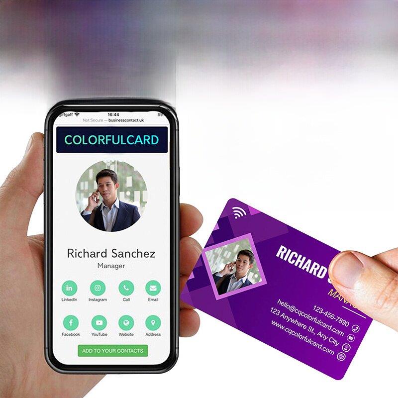 NFC电子名片商务社交芯片贴感应卡片智能NFC business card定制卡