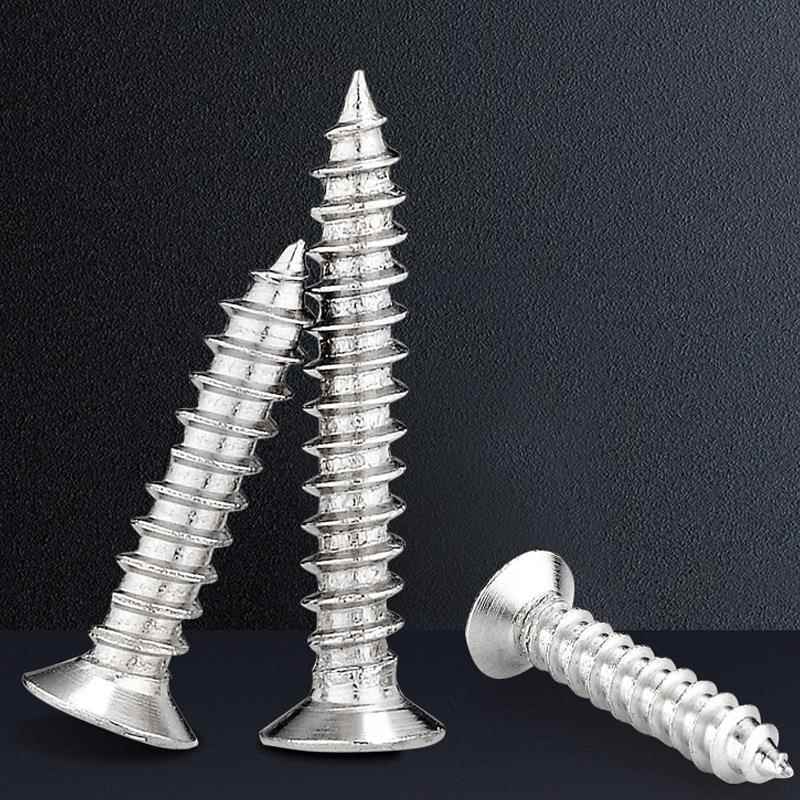 M40M5M 201不6锈钢沉水德名雪头自攻丝螺钉十螺字平头木螺丝*10/1