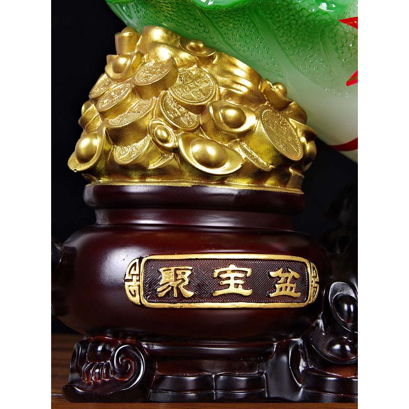 玉白菜摆件百财开业礼品聚宝盆工艺品客厅电视柜酒柜玄关之满