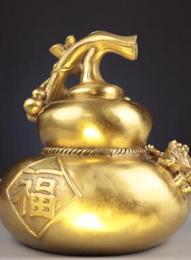 杨铜记 日进斗金葫芦金属工艺品摆件福字葫芦 铜葫芦 福到葫芦