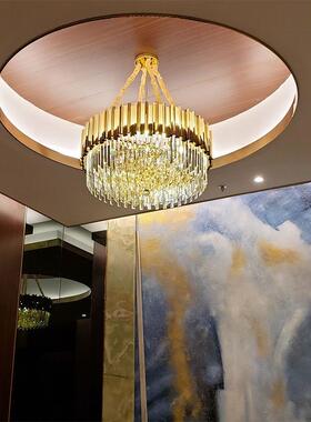 客厅灯简约北欧后现代港式网红轻奢大气别墅餐厅LED卧室水晶吊灯