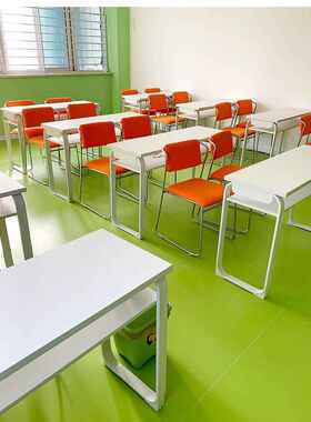 学校培训桌椅课桌椅组合教育机构培训桌长条桌活动会议桌员工双人