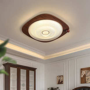 中古风卧室吸顶灯极简日式 胡桃木复古高级感护眼书房主卧室房间灯