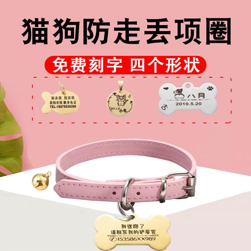 猫脖子项圈牵引绳防挣脱狗狗牌身份牌定制刻