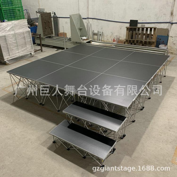 可伸缩铝合金拉网式舞台1.22*1.22M移动拼装拉网舞台