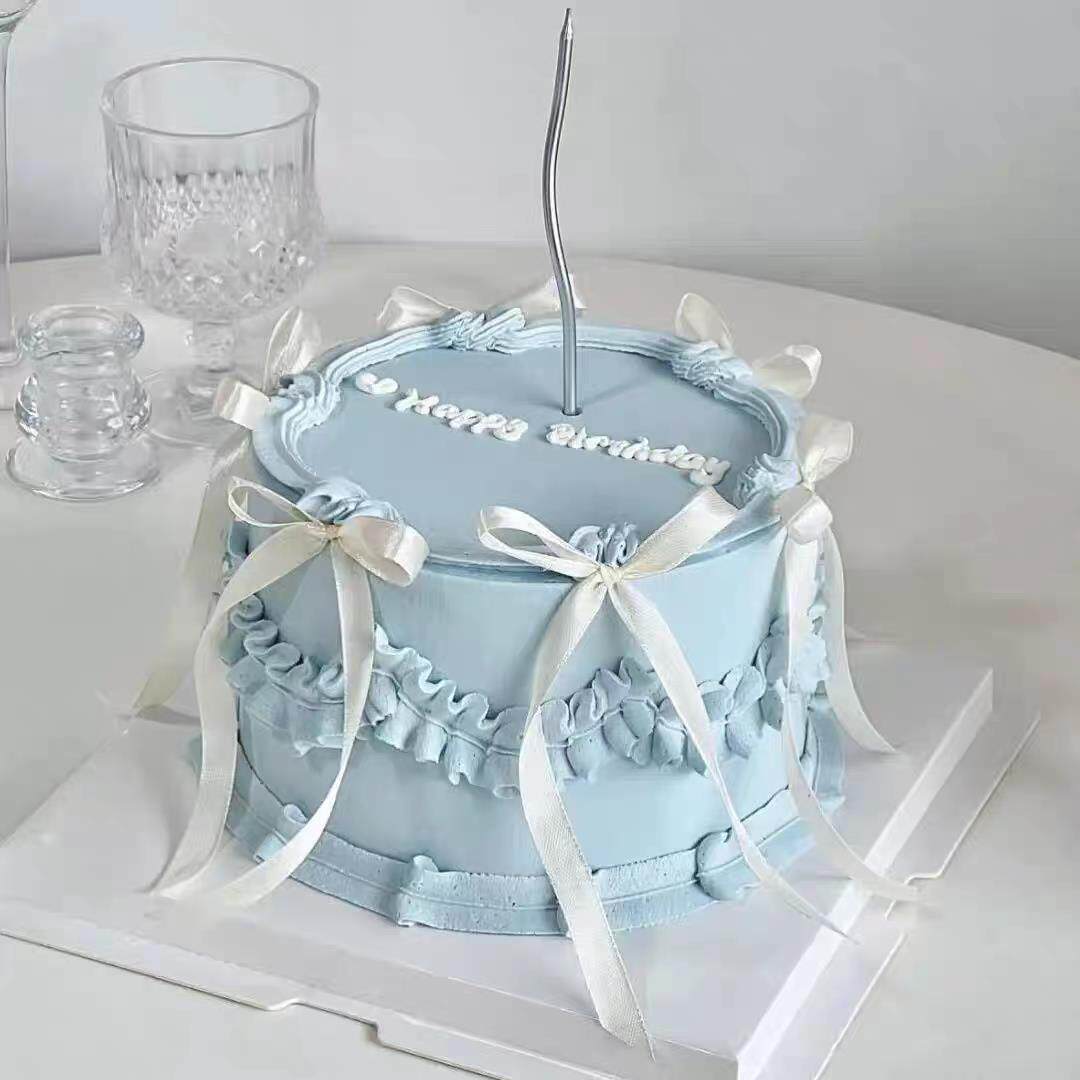 网红仿真蛋糕模型蝴蝶新款网红芭蕾丝带ins生日蛋糕橱窗