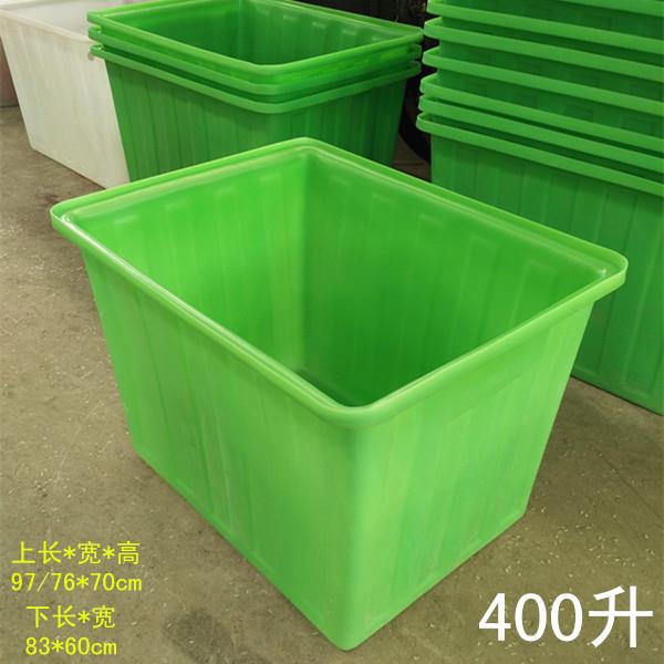 带盖牛筋塑水箱400L升耐酸碱周转方箱 隆飞食品级白色养殖水箱图片
