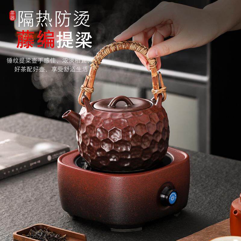 陶瓷煮茶器电陶炉烧水壶2023新款家用提梁茶具煮茶家用黑茶煮茶炉